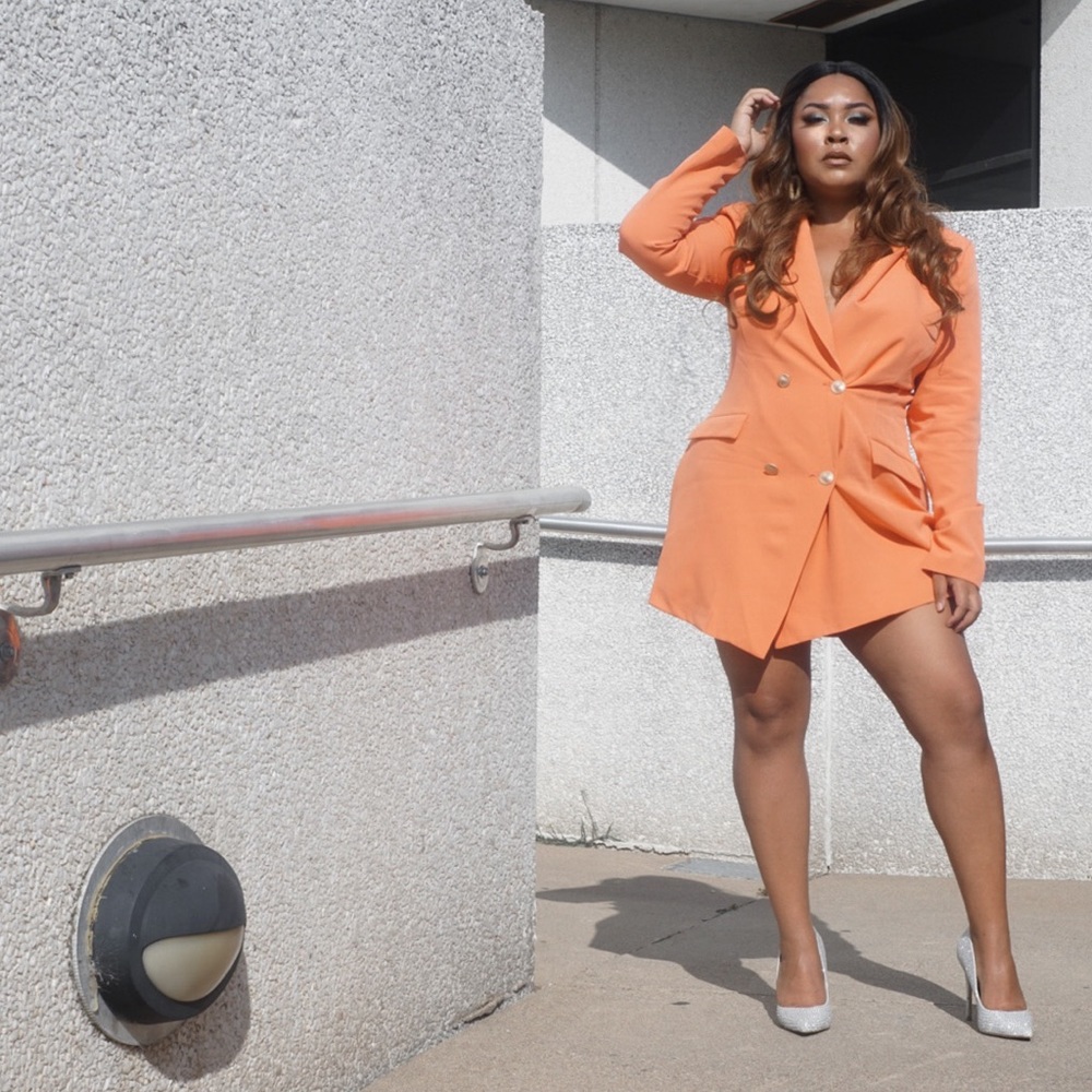 PLT Orange Tuxedo Dress | Size 12